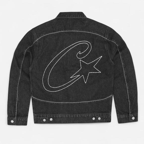 Corteiz C-Star Stitch-Down Denim Jacket Black - size XL - Picture 1 of 8
